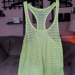 SO Neon Yellow Chevron Tank Top